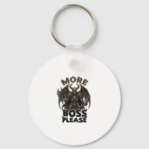 More Boss Please Halloween Demon Skeleton Axe Hour Keychain