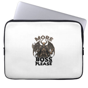 More Boss Please Halloween Demon Skeleton Axe Hour Laptop Sleeve