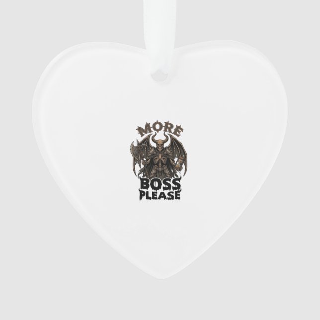More Boss Please Halloween Demon Skeleton Axe Hour Ornament (Front)