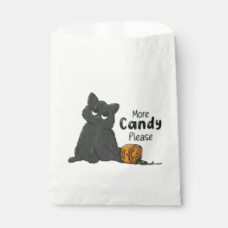 More Candy Please Halloween Black Cat Favour Bag