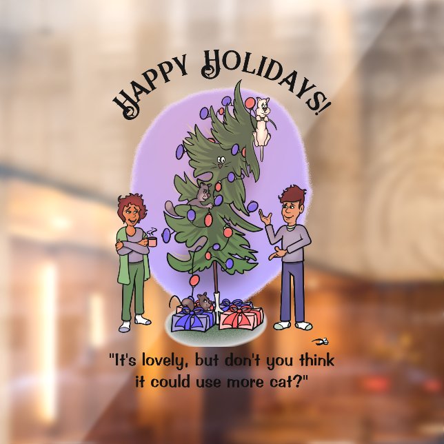 More Cat Christmas Window Cling (Sheet 2)