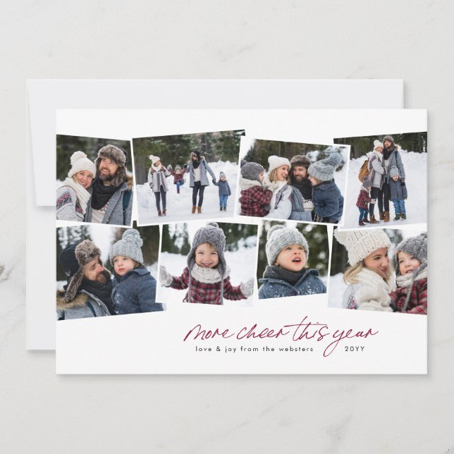 More cheer this year 8-photo collage  holiday card (Front)