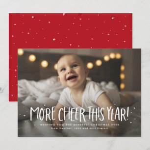 More cheer this year fun one photo Christmas Holiday Card