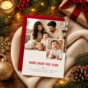 More Cheer This Year Two Photo Christmas Holiday Card