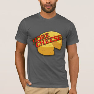 More cheese cheesy holed round graphic slogan tee