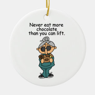 More Chocolate Humour Ceramic Ornament