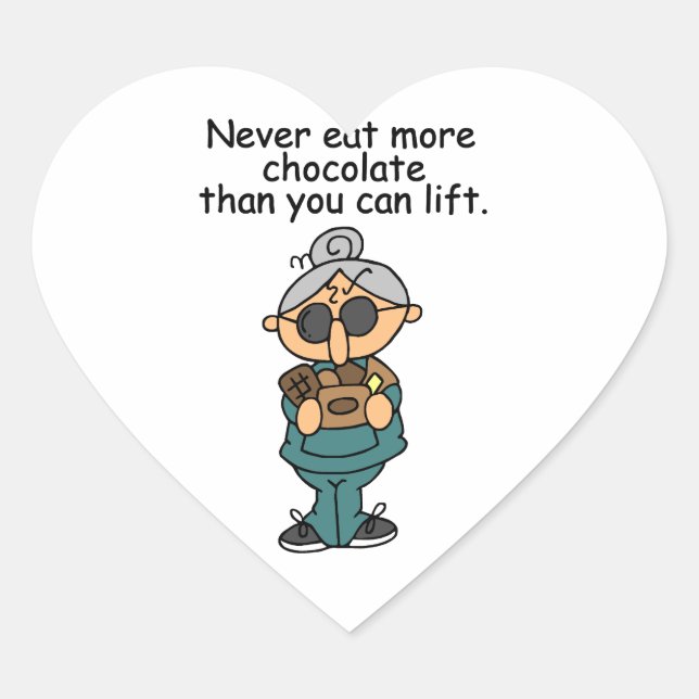 More Chocolate Humour Heart Sticker (Front)