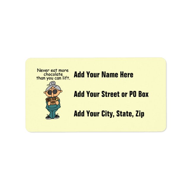 More Chocolate Humour Label (Front)