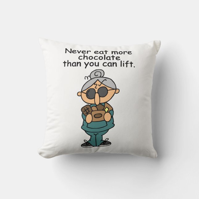 More Chocolate Humour Throw Pillow (Front)