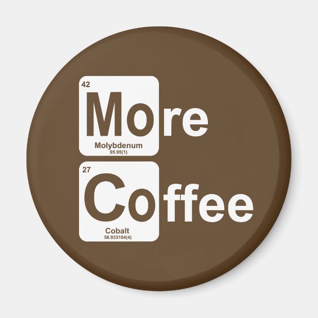 More Coffee Periodic Table Magnet (Front)