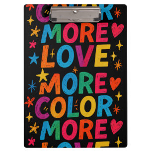 More Colour More Love Playful Rainbow Typography D Clipboard
