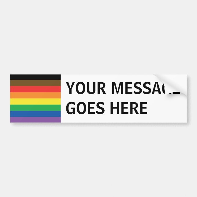 More Colour More Pride Rainbow Customizable LGBT Bumper Sticker (Front)
