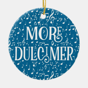 More Dulcimer - Blue White Music Ceramic Ornament