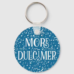 More Dulcimer - Blue White Music Keychain