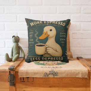 More Espresso Less Depresso Coffee Lover Throw Pillow