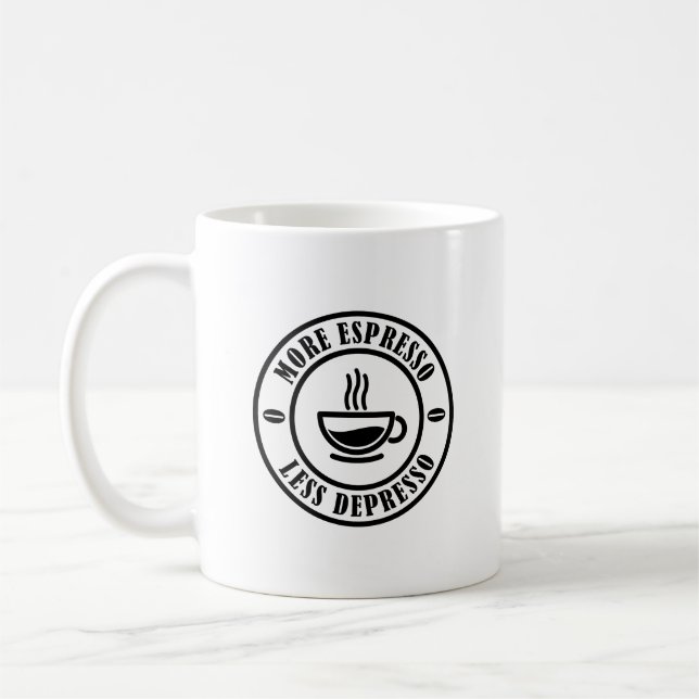 More Espresso Less Depresso Coffee Mug (Left)