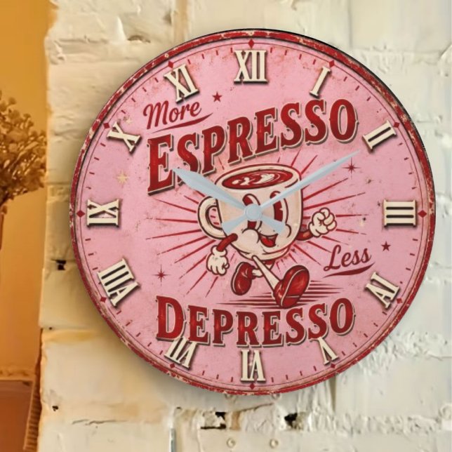More Espresso Less Depresso Large Clock (Creator Uploaded)