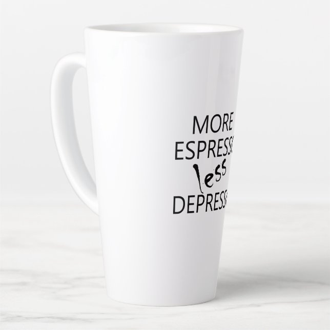 More espresso less depresso latte mug (Left Angle)