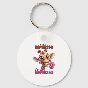 More espresso less depresso Spruch Kaffee Espresso Keychain