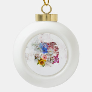 More flowers&freshness ceramic ball christmas ornament