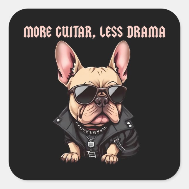 More guitar, less drama square sticker (Front)