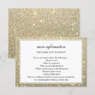 More Info Wedding Card - Gold Glit Fab Framed