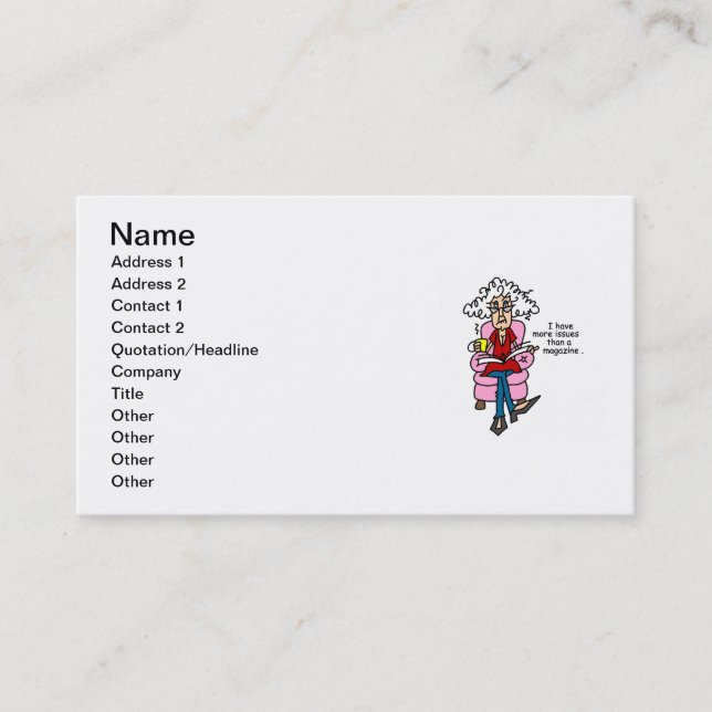 More Issues Than a Magazine Humour Business Card (Front)