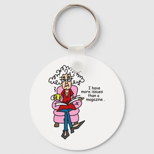 More Issues Than a Magazine Humour Keychain (Front)