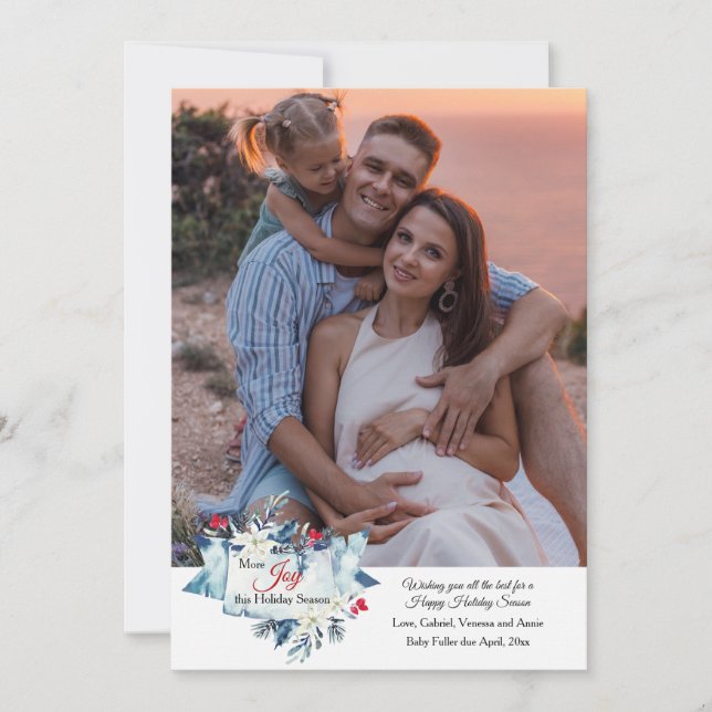 More Joy Holiday Pregnancy Announcements  (Front)