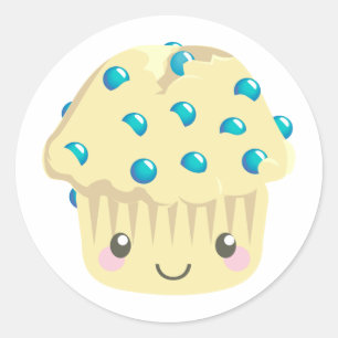 More Kawaii Muffin Faces Classic Round Sticker