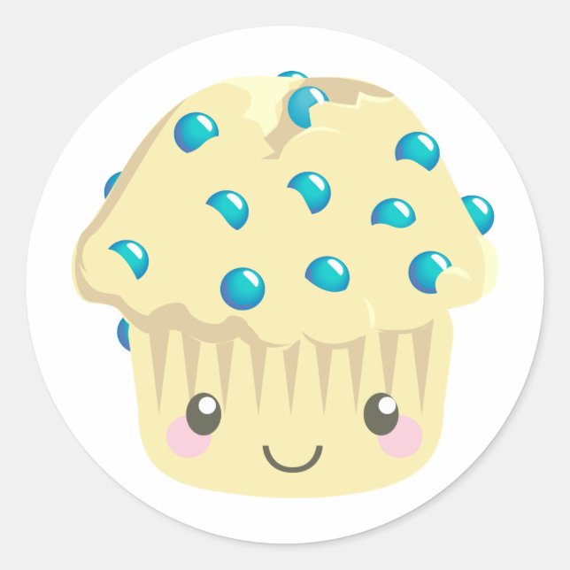 More Kawaii Muffin Faces Classic Round Sticker (Front)