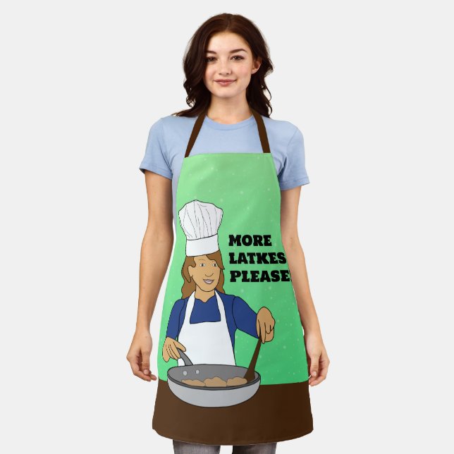 More Latkes Please! Hanukkah Apron (Worn)