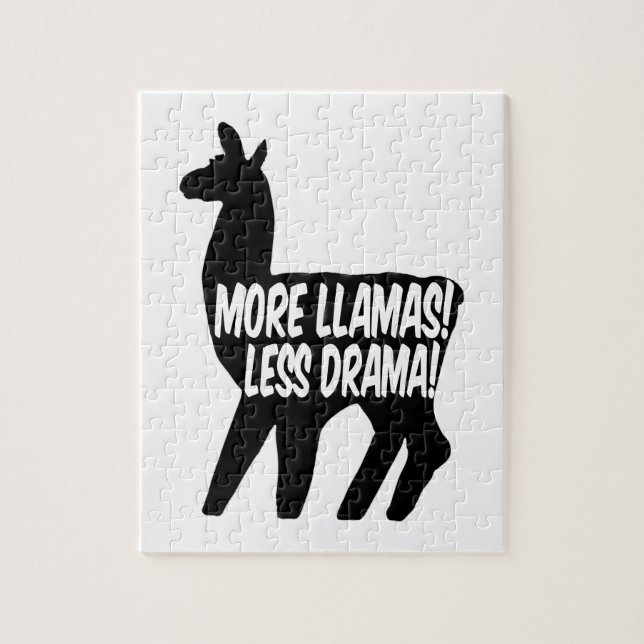 More Llamas Less Drama Jigsaw Puzzle (Vertical)