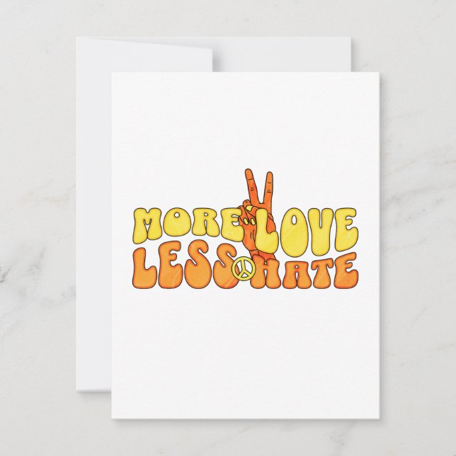 More Love Less Hate - Hippie Typography Holiday Card (Front)