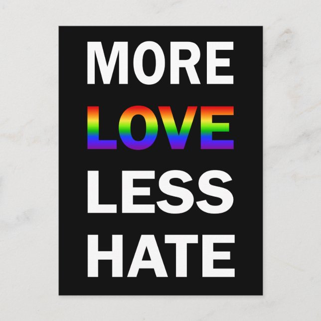 More Love Less Hate Postcard (Front)
