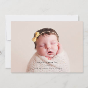 More Love, More Joy   Holiday Birth Announcement