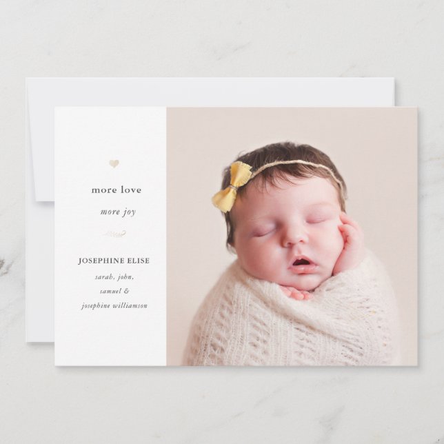 More Love, More Joy | Holiday Birth Announcement (Front)