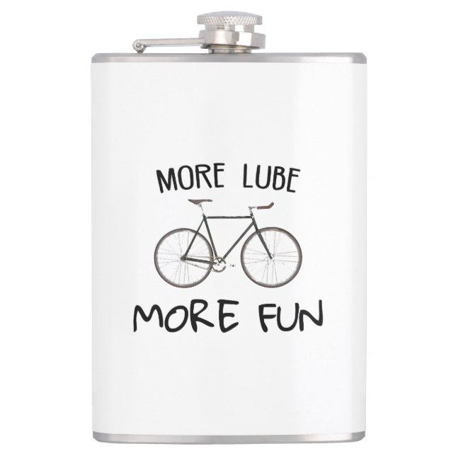 More Lube More Fun Cycling Hip Flask (Front)