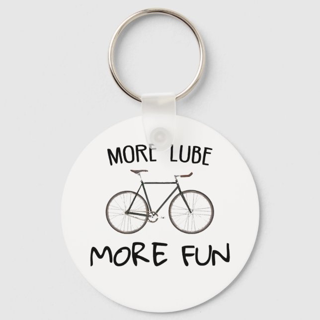 More Lube More Fun Cycling Keychain (Front)