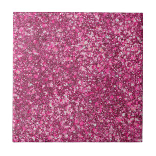 More Mellow Magenta Pink Colour Faux Glitter Tile