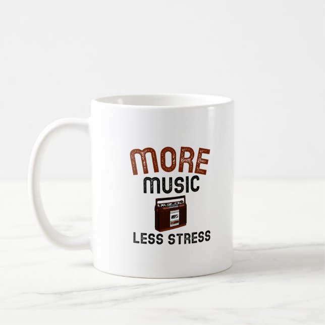 More  music Less stress Coffee Mug (Left)