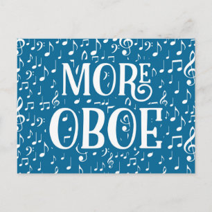 More Oboe - Blue White Music Postcard