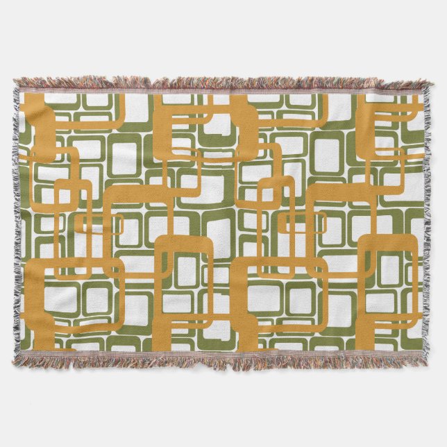More Open Mid-Century Modern Rectangles Again  Throw Blanket (Front)