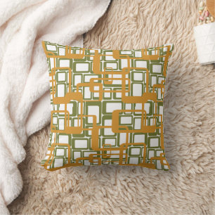 More Open Mid-Century Modern Rectangles Again  Throw Pillow
