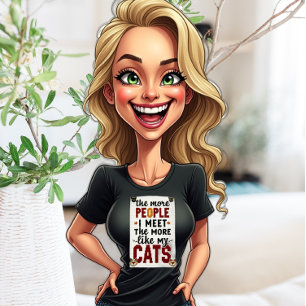 More People Cats Funny Graphic  T-Shirt