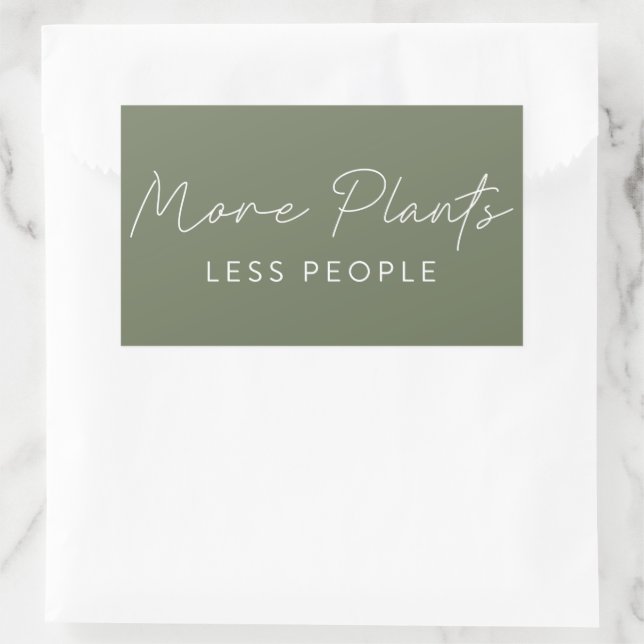 More Plants Less People Fun Green Gardening  Sticker (Bag)