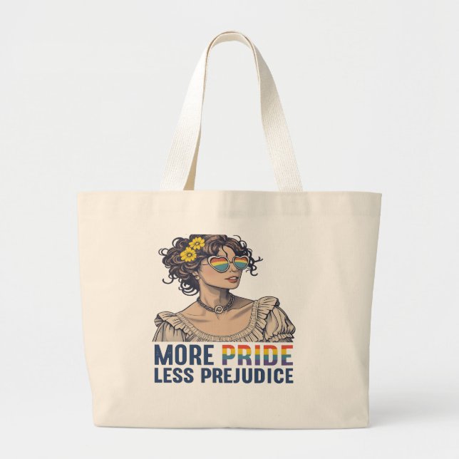 More Pride Less Prejudice Large Tote Bag (Front)