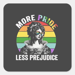 More Pride Less Prejudice LGBT Gay Pride Month Square Sticker