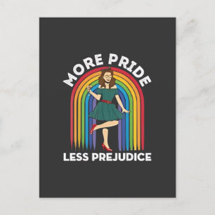 More Pride Less Prejudice LGBT Pride Month Holiday Postcard