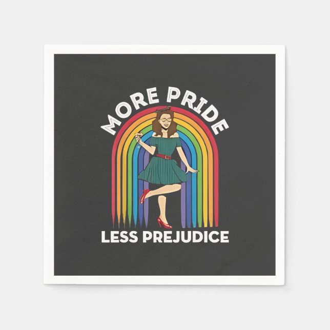 More Pride Less Prejudice LGBT Pride Month  Napkin (Front)